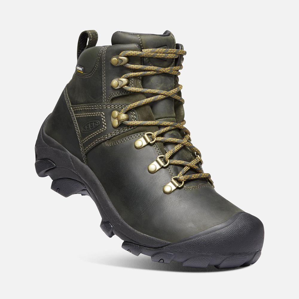 Bottes de Randonnée Keen Homme Vert Olive/Noir | Pyrenees | BOGZU-6378